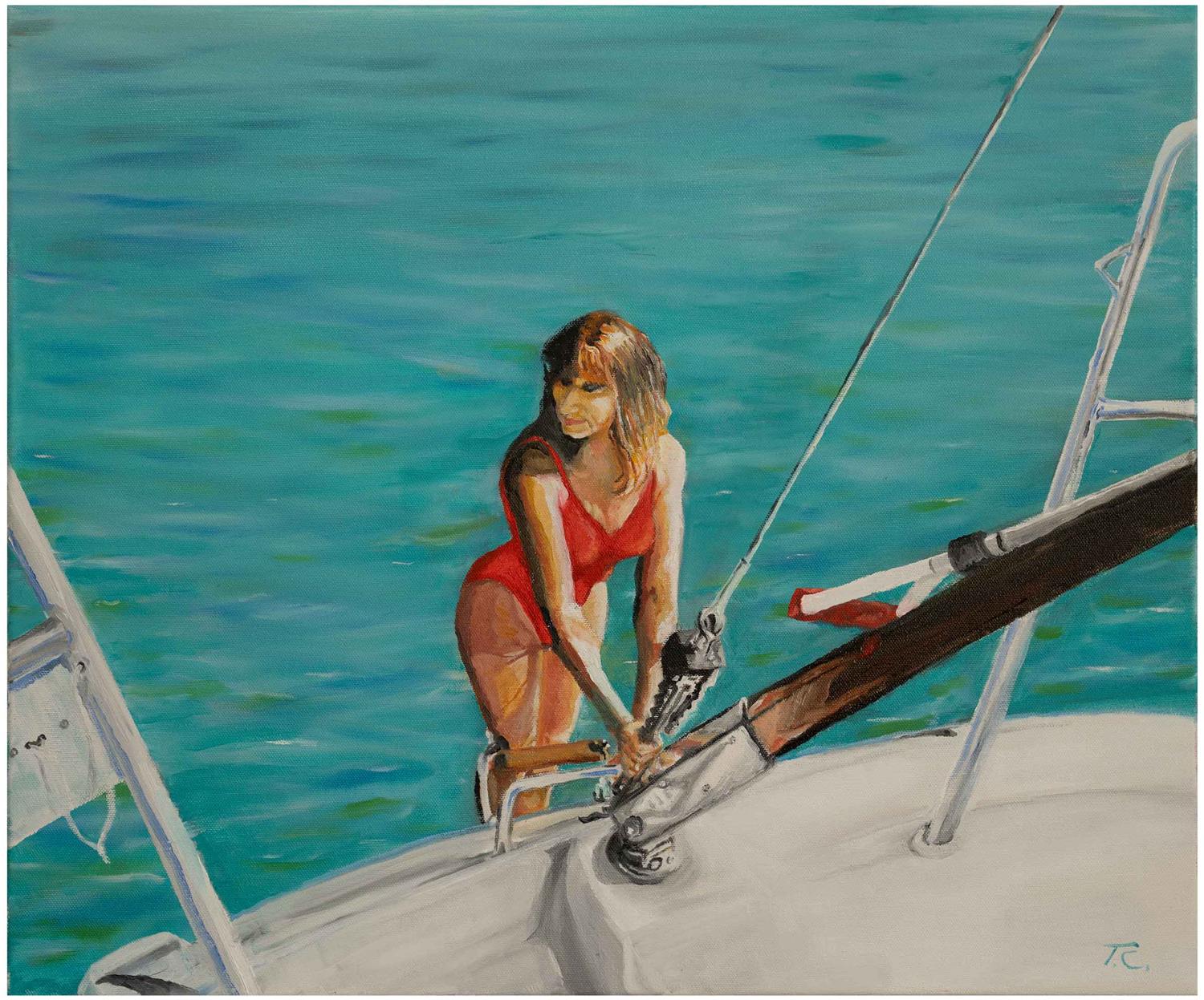 Sailing, Greece — painting by Trevor Chatfield